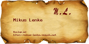 Mikus Lenke névjegykártya